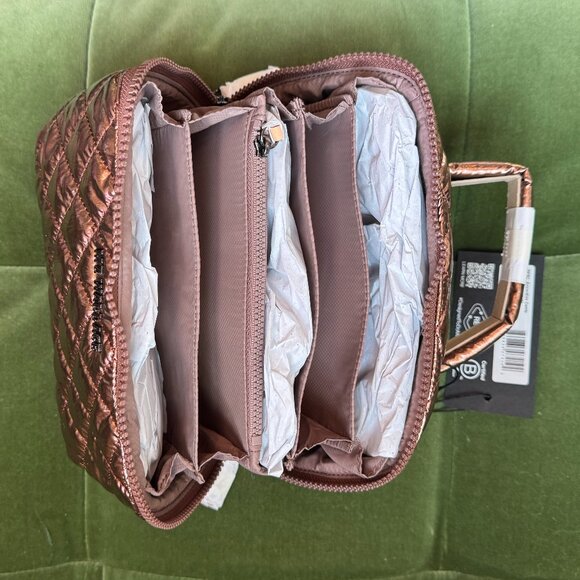 NWT MZ Wallace Metro Accordion Cosmetic, Metallic Lacquer, Copper - Picture 8 of 8